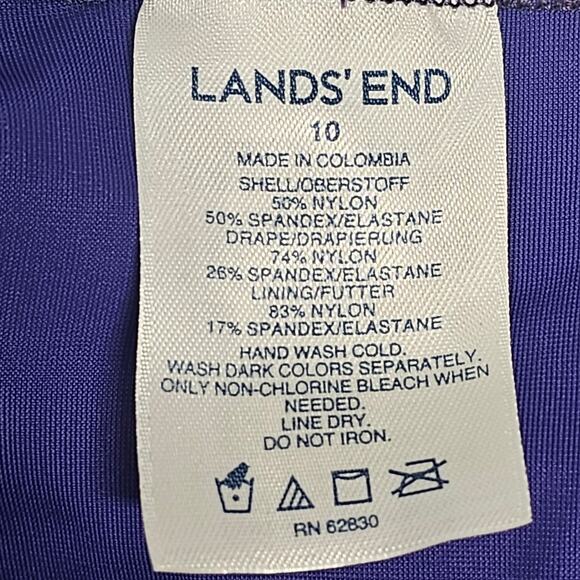 Lands' End SlenderSuit Wrap One Piece Swimsuit in Blackberry Women's Size 10 - Picture 7 of 9